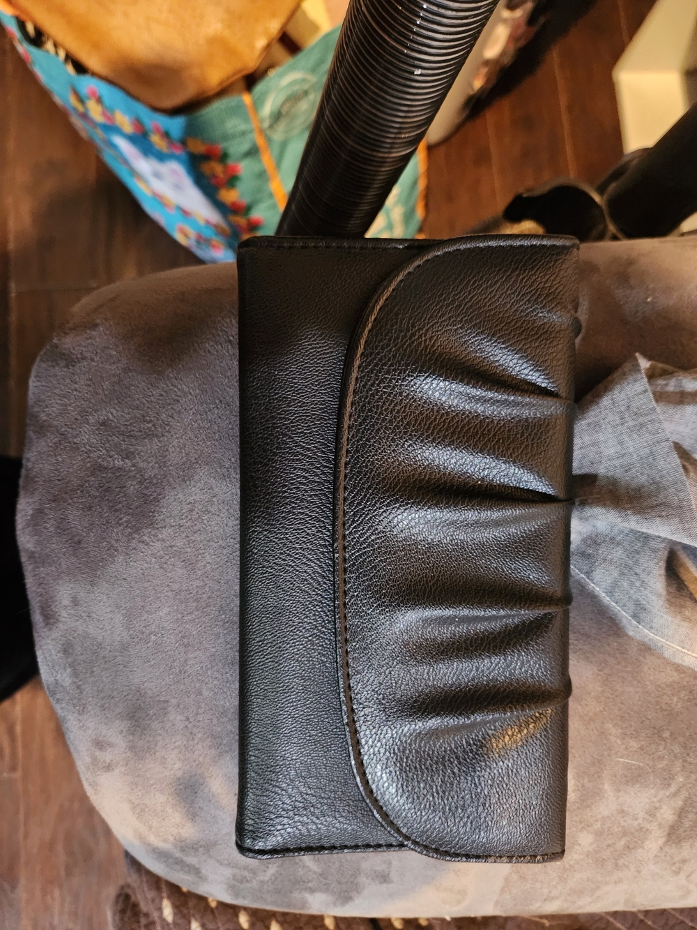 Black Leather Clutch Wallet